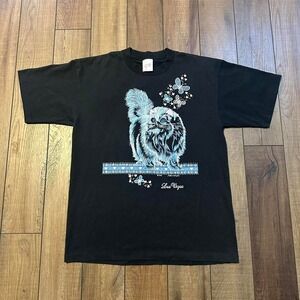 Vintage‎ Cat Butterfly Graphic T Shirt Women's Large 80s Las Vegas